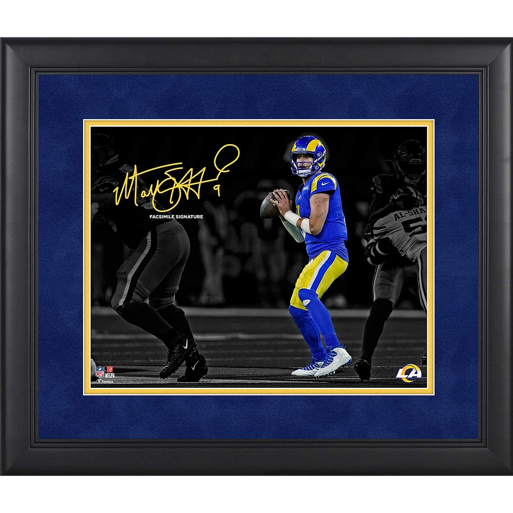 Matthew Stafford Los Angeles Rams Facsimile Signature Framed 11" x 14" In The Pocket Spotlight Photograph