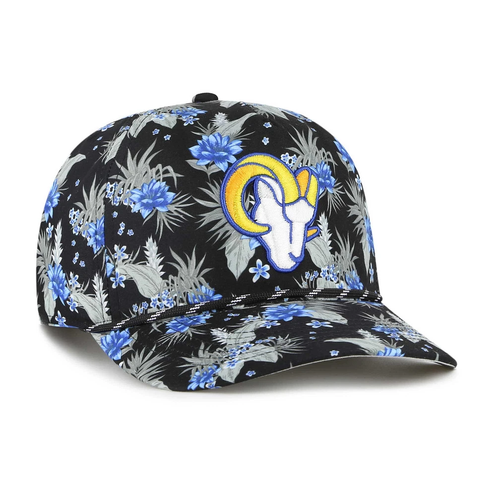 Men's '47  Black Los Angeles Rams Dark Tropic Hitch Adjustable Hat