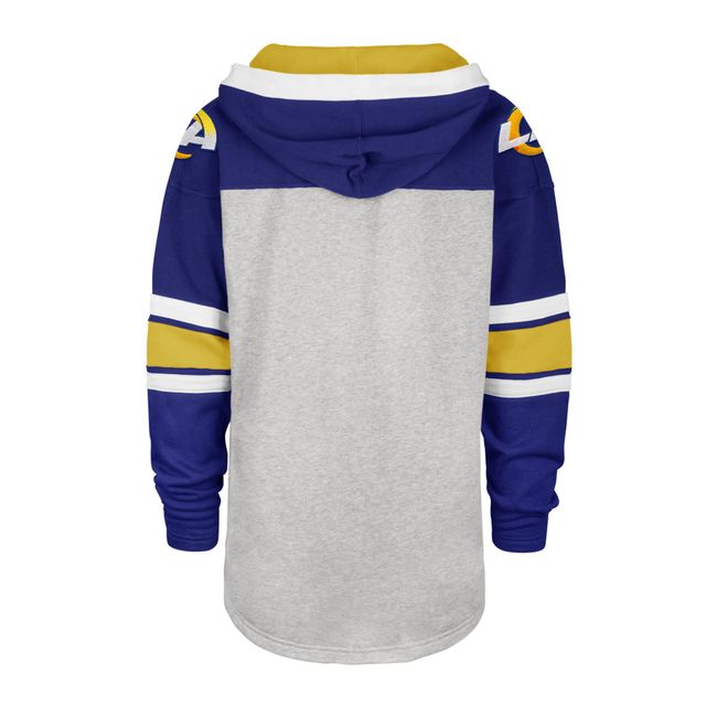 Chandail à lacets Gridiron Los Angeles Rams '47 gris/royal pour homme - capuchon