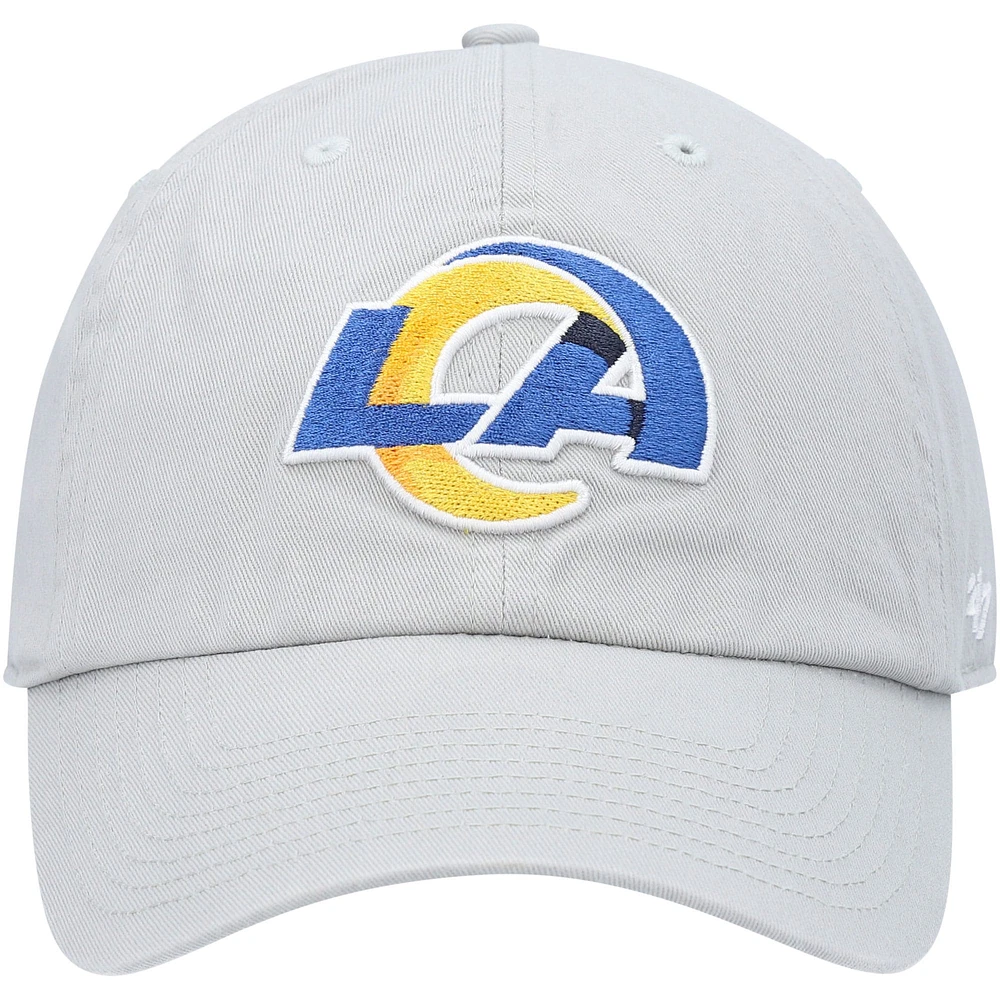 Men's '47 Gray Los Angeles Rams Clean Up Adjustable Hat