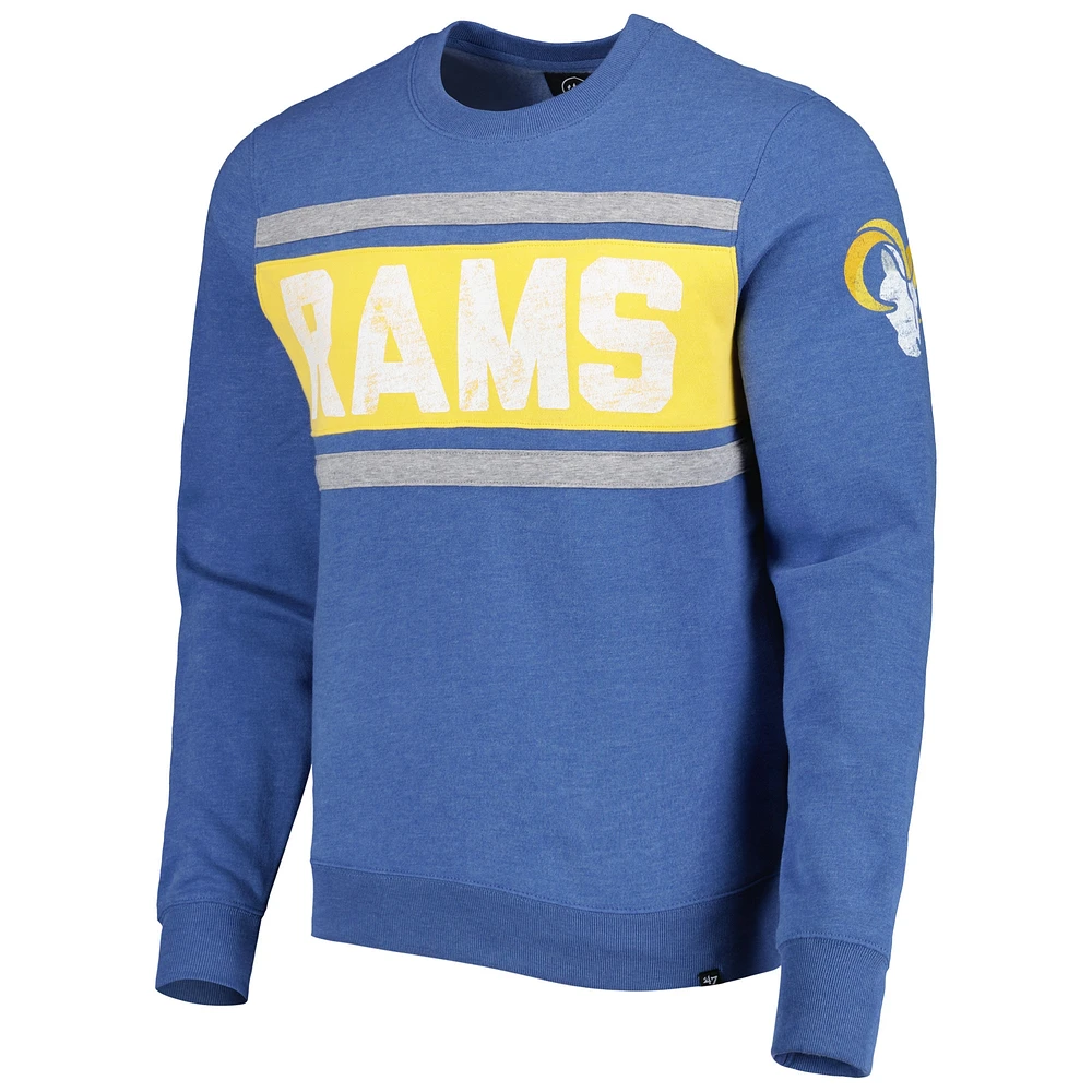 Sweat-shirt '47 bleu chiné Los Angeles Rams Bypass Tribeca pour homme