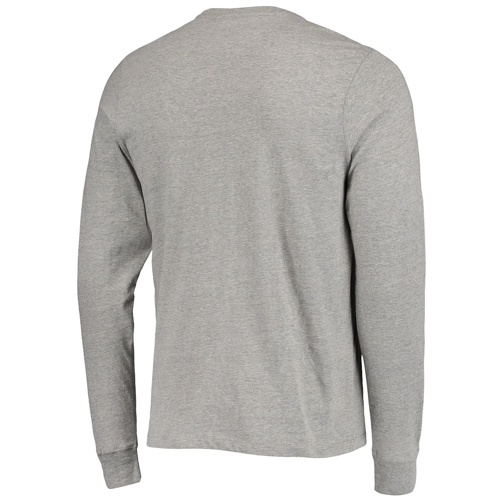 Men's '47 Heathered Gray Los Angeles Rams Arch Super Rival Long Sleeve T-Shirt
