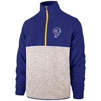 Men's '47 Royal/Cream Los Angeles Rams Colorblock Kodiak Half-Zip Jacket