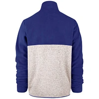 Men's '47 Royal/Cream Los Angeles Rams Colorblock Kodiak Half-Zip Jacket
