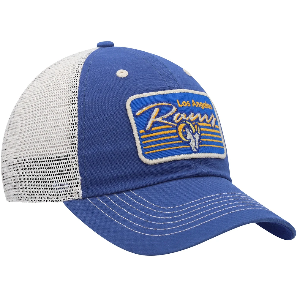 Men's '47 Royal/Natural Los Angeles Rams  Five Point Trucker Clean Up Adjustable Hat