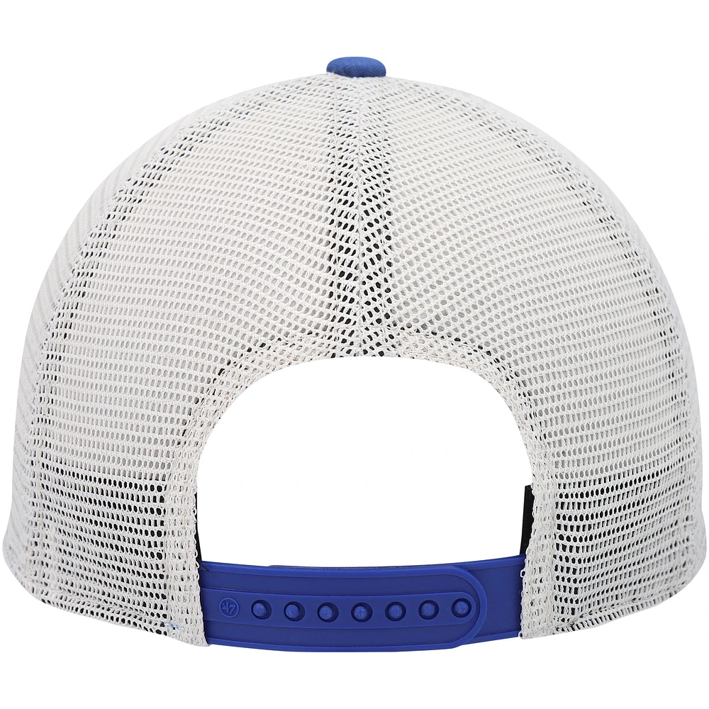 Men's '47 Royal/Natural Los Angeles Rams  Five Point Trucker Clean Up Adjustable Hat