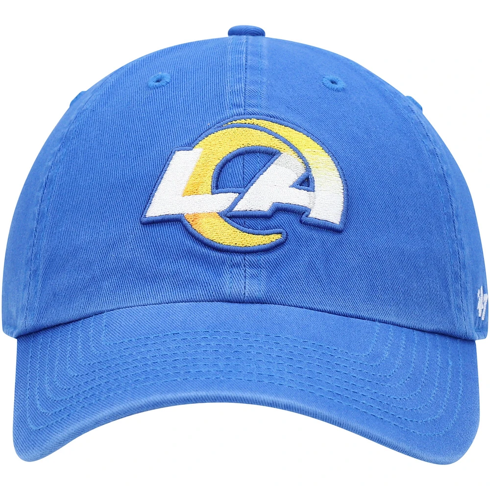 Men's '47 Royal Los Angeles Rams Clean Up Primary LA Adjustable Hat