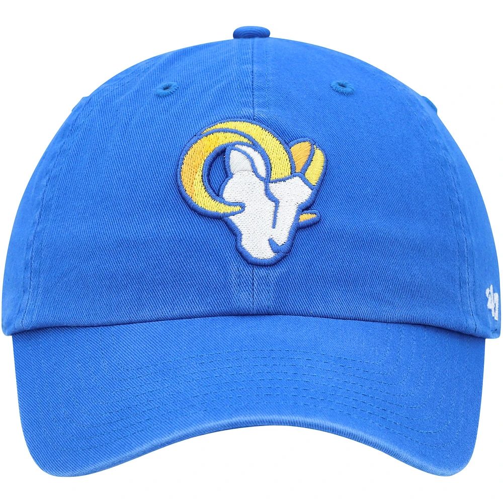 Men's '47 Royal Los Angeles Rams Clean Up Primary Logo Adjustable Hat