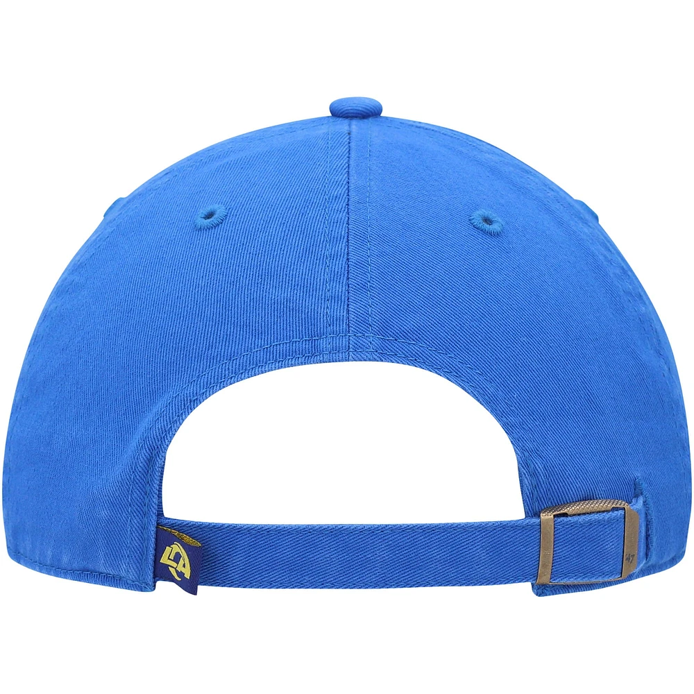 Men's '47 Royal Los Angeles Rams Clean Up Primary Logo Adjustable Hat