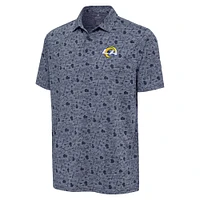 Men's Antigua Heather Navy Los Angeles Rams Relentless Polo