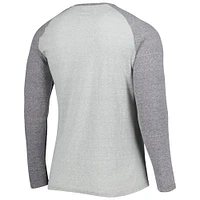 Men's Concepts Sport Heather Gray Los Angeles Rams Ledger Raglan Long Sleeve Henley T-Shirt