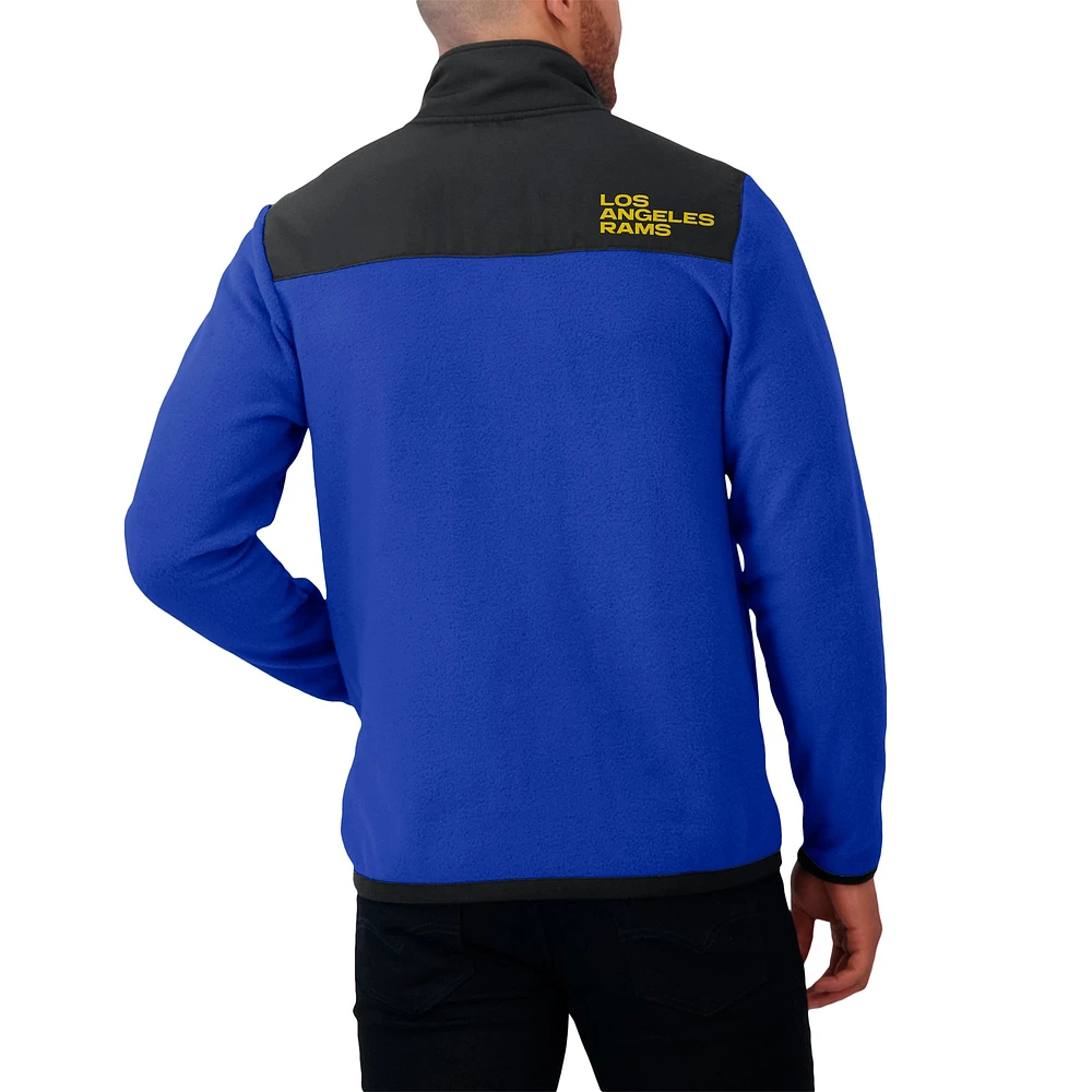 Men's Darius Rucker Collection by Fanatics Royal Los Angeles Rams Color Block Polar Fleece Full-Zip Jacket