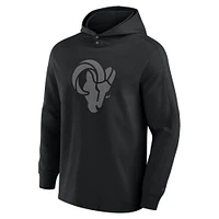 Men's Fanatics Black Los Angeles Rams Elements Blaze Tri-Blend Long Sleeve Hoodie T-Shirt