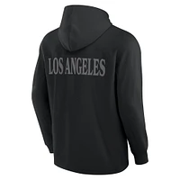 Men's Fanatics Black Los Angeles Rams Elements Blaze Tri-Blend Long Sleeve Hoodie T-Shirt