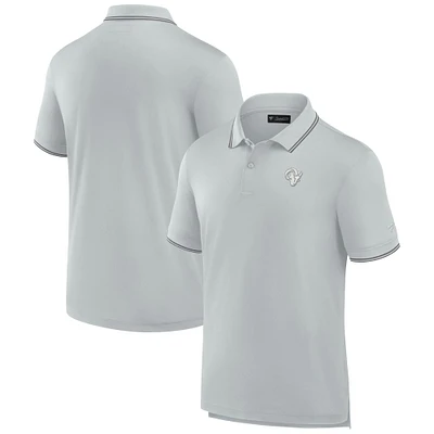Polo piqué gris Fanatics pour homme des Los Angeles Rams