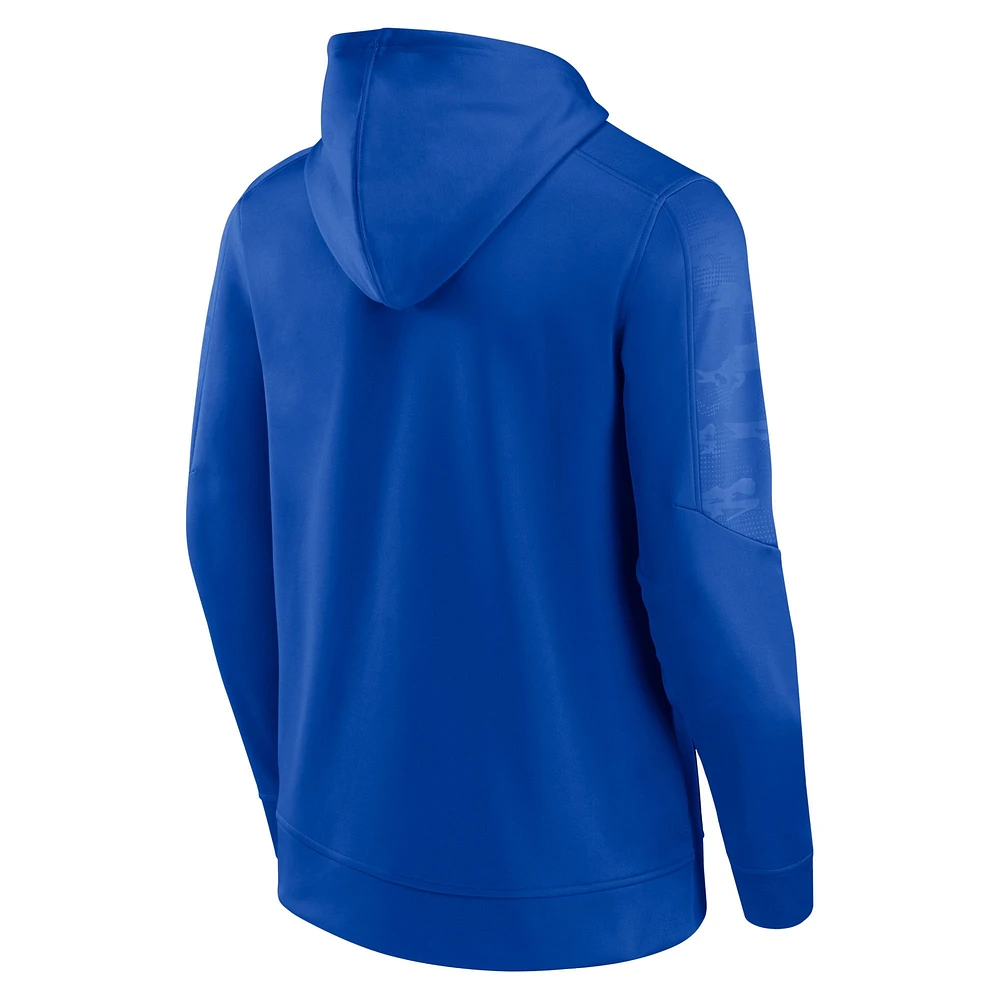 Men's Fanatics Royal/Gold Los Angeles Rams On The Ball Defender Pullover Hoodie