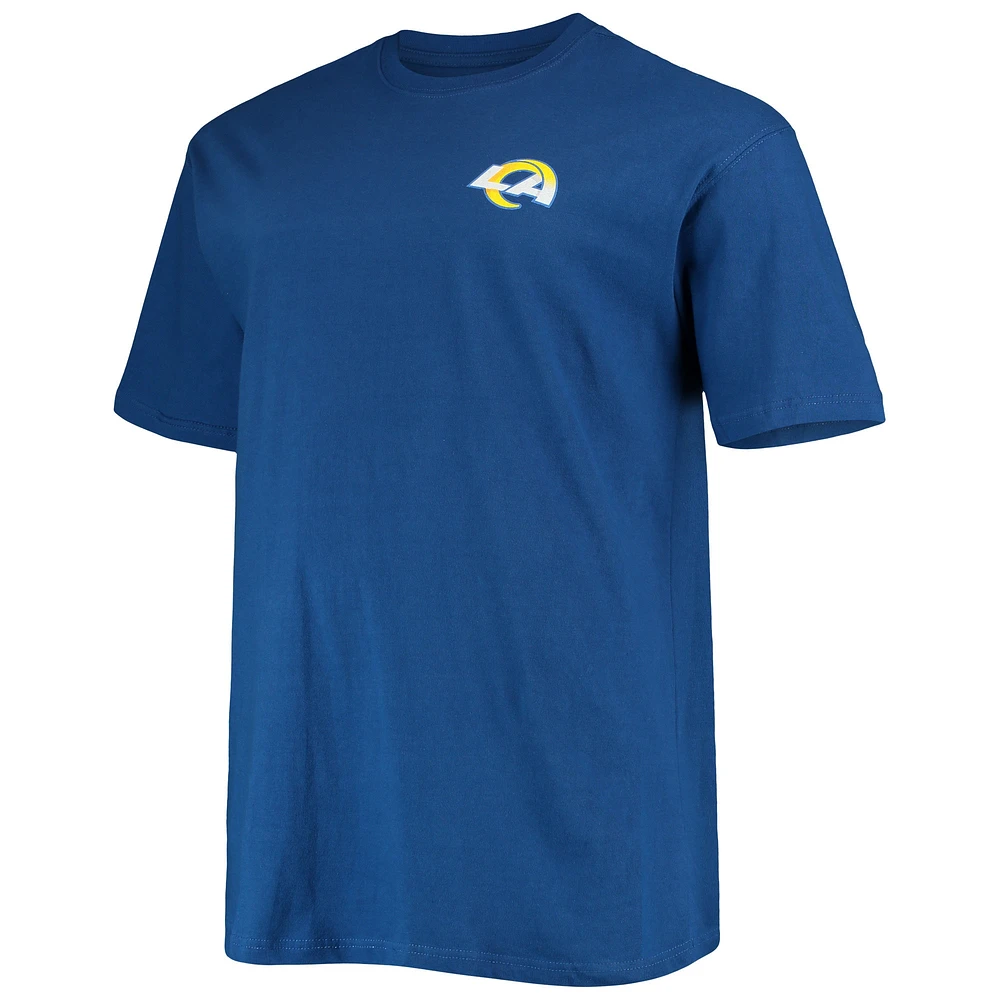 Men's Fanatics Royal Los Angeles Rams Big & Tall #1 Dad 2-Hit T-Shirt