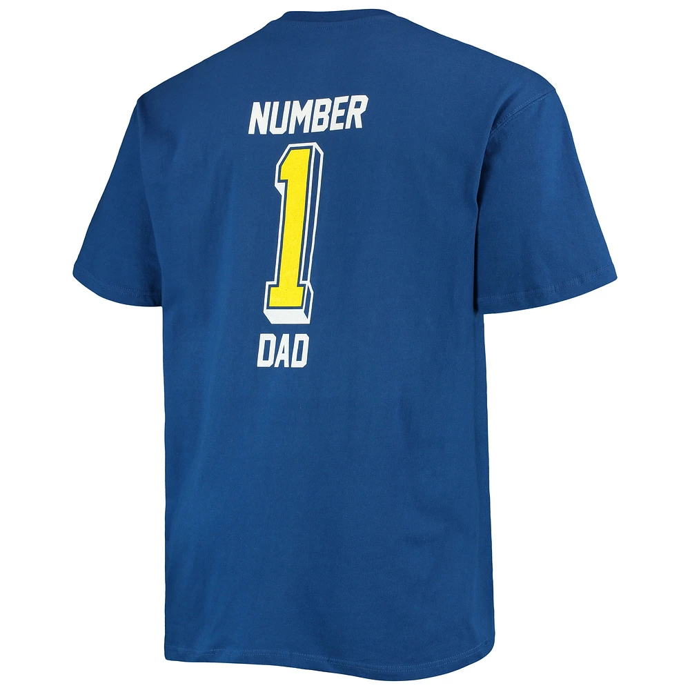 Men's Fanatics Royal Los Angeles Rams Big & Tall #1 Dad 2-Hit T-Shirt