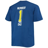 Men's Fanatics Royal Los Angeles Rams Big & Tall #1 Dad 2-Hit T-Shirt