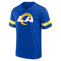 Men's Fanatics  Royal Los Angeles Rams Jersey Tackle V-Neck T-Shirt