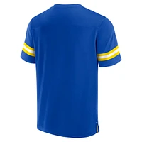Men's Fanatics  Royal Los Angeles Rams Jersey Tackle V-Neck T-Shirt