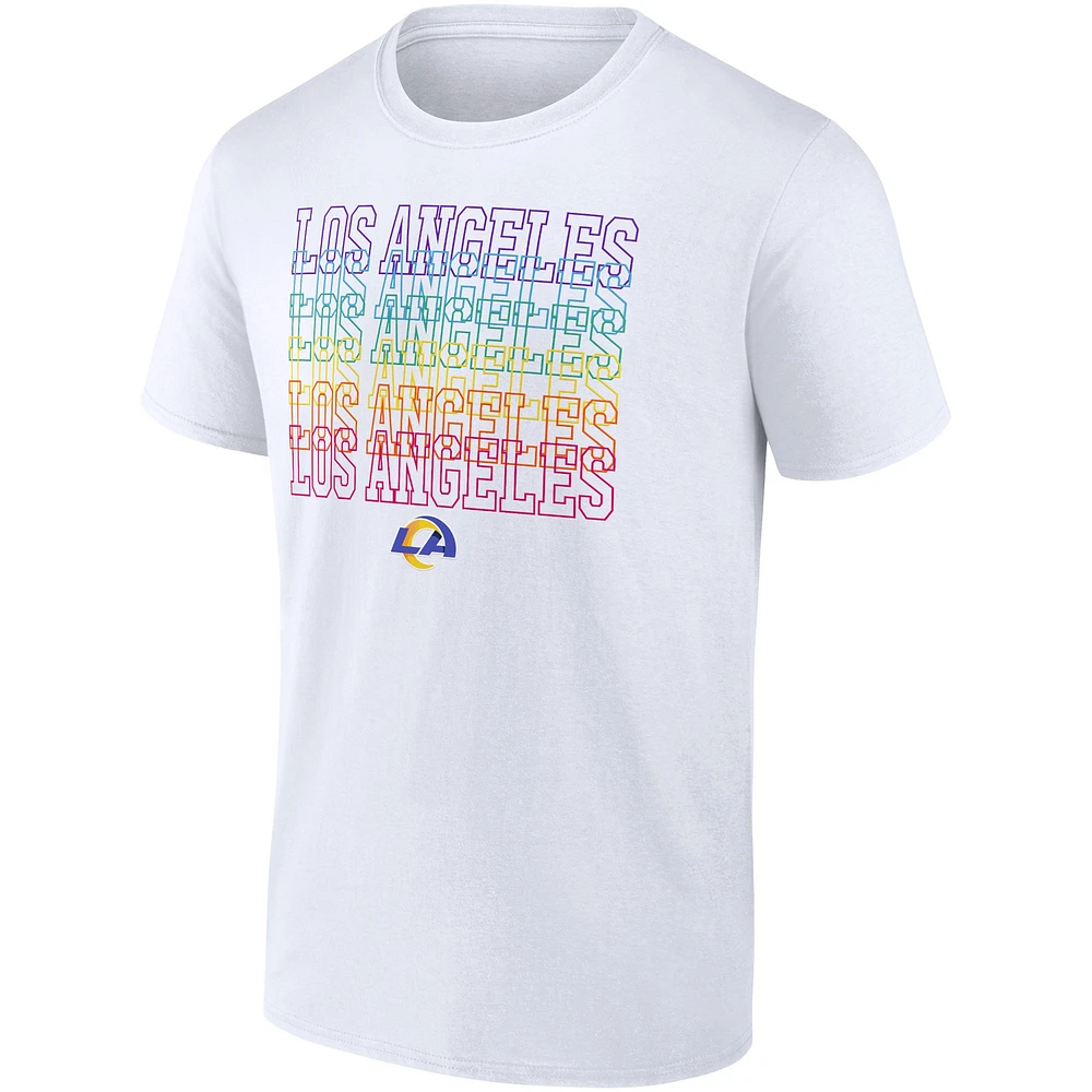 Men's Fanatics White Los Angeles Rams City Pride Team T-Shirt