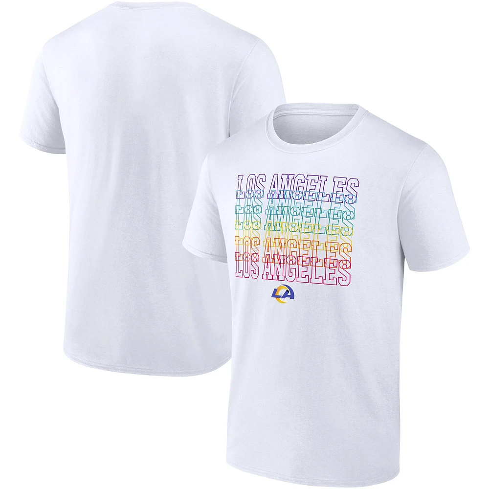 Men's Fanatics White Los Angeles Rams City Pride Team T-Shirt