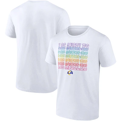 T-shirt blanc de l'équipe Fanatics Los Angeles Rams City Pride pour hommes