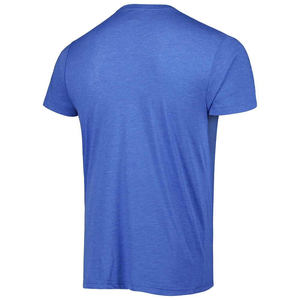 Men's Homage Aaron Donald Heathered Heather Royal Los Angeles Rams NFL Blitz Player Tri-Blend T-Shirt