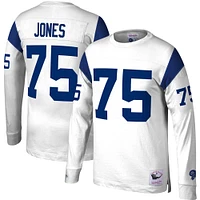 Men's Mitchell & Ness Deacon Jones White Los Angeles Rams Throwback Retired Player Name Number Long Sleeve Top