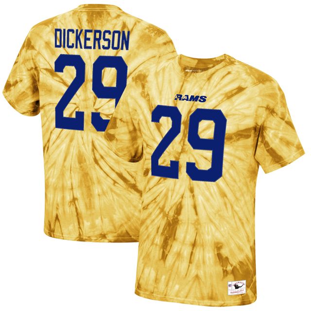 T-shirt doré avec nom et numéro de joueur retraité Mitchell & Ness Eric Dickerson des Los Angeles Rams pour hommes