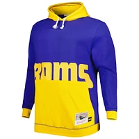 Men's Mitchell & Ness Royal/Gold Los Angeles Rams Big Tall Face Pullover Hoodie