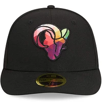 Casquette ajustée 59FIFTY Low Profile NFL Crucial Catch Los Angeles Rams 2023 New Era pour homme, noire