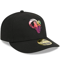 Casquette ajustée 59FIFTY Low Profile NFL Crucial Catch Los Angeles Rams 2023 New Era pour homme, noire