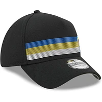 Men's New Era Black Los Angeles Rams Flawless Stripe 39THIRTY Flex Hat