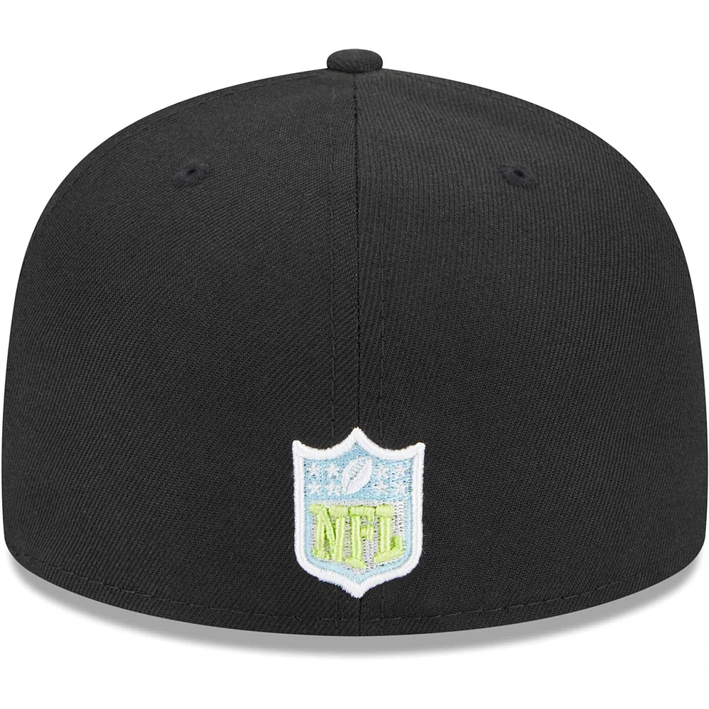 Men's New Era Black Los Angeles Rams Multi 59FIFTY Fitted Hat