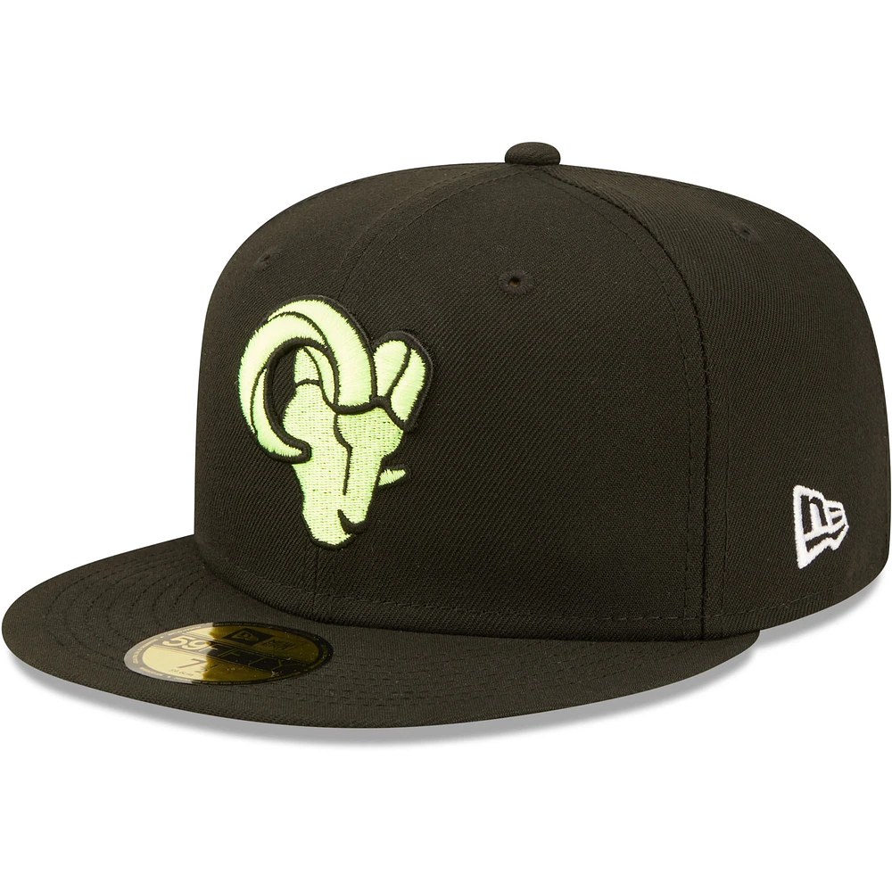 Men's New Era  Black Los Angeles Rams Super Bowl XXXIV Summer Pop 59FIFTY Fitted Hat