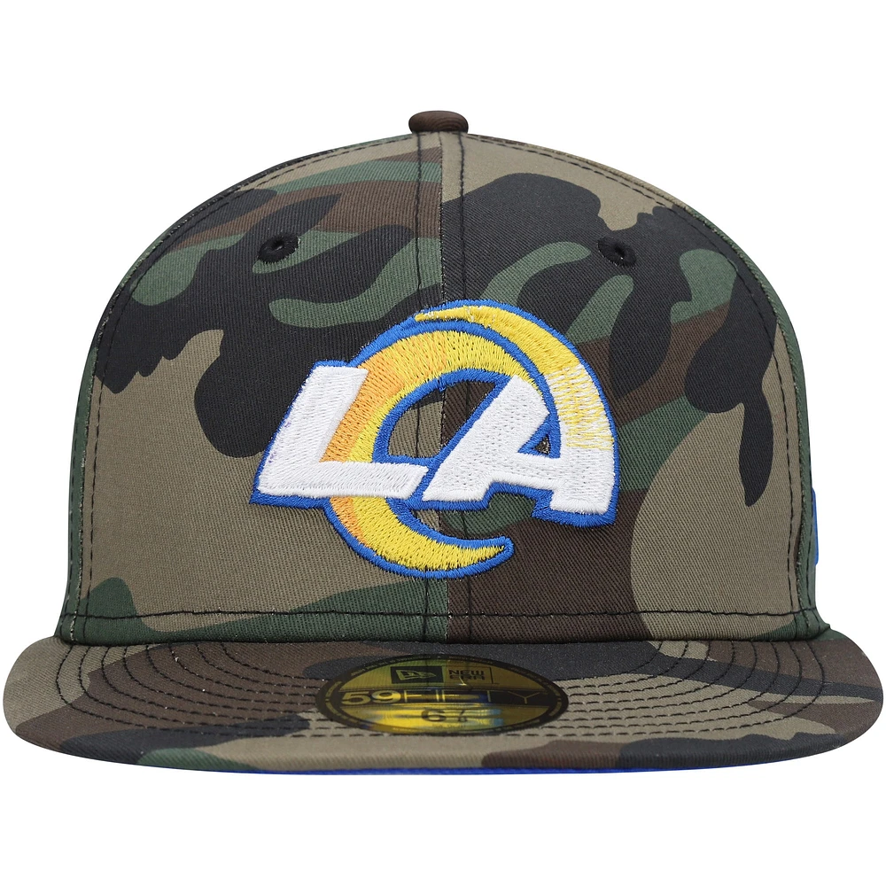 Men's New Era Camo Los Angeles Rams Woodland 59FIFTY Fitted Hat
