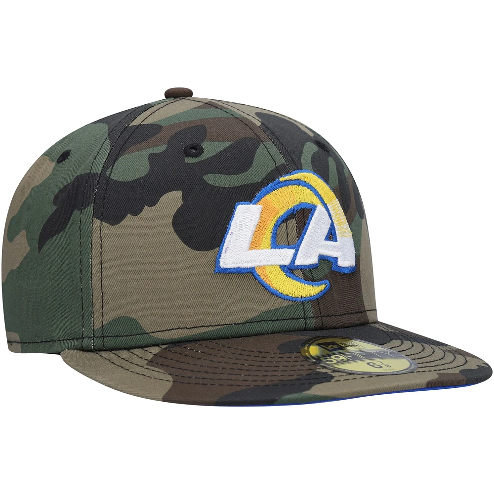 Men's New Era Camo Los Angeles Rams Woodland 59FIFTY Fitted Hat
