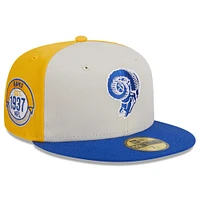 Men's New Era  Cream/Royal Los Angeles Rams 2023 Sideline Historic 59FIFTY Fitted Hat