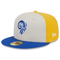 Men's New Era  Cream/Royal Los Angeles Rams 2023 Sideline Historic 59FIFTY Fitted Hat