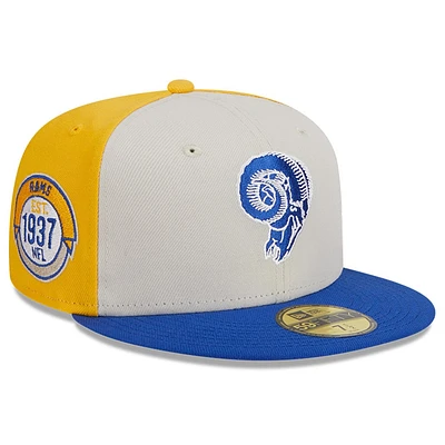 Men's New Era  Cream/Royal Los Angeles Rams 2023 Sideline Historic 59FIFTY Fitted Hat