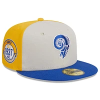 Men's New Era  Cream/Royal Los Angeles Rams 2023 Sideline Historic 59FIFTY Fitted Hat