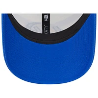 Men's New Era Cream/Royal Los Angeles Rams Team Stripe Trucker 9FORTY Snapback Hat