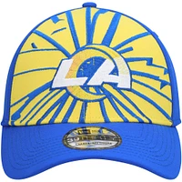 Men's New Era Gold/Royal Los Angeles Rams Shattered 39THIRTY Flex Hat