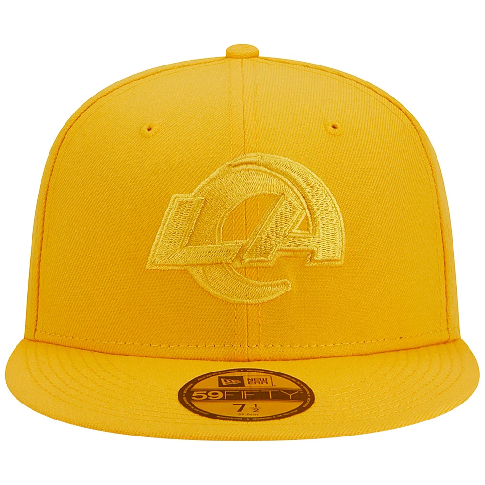 Men's New Era Gold Los Angeles Rams Color Pack 59FIFTY Fitted Hat