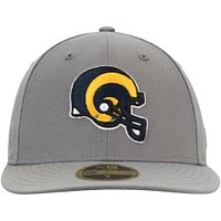 Men's New Era Graphite Los Angeles Rams Throwback Logo Storm Low Profile 59FIFTY Fitted Hat