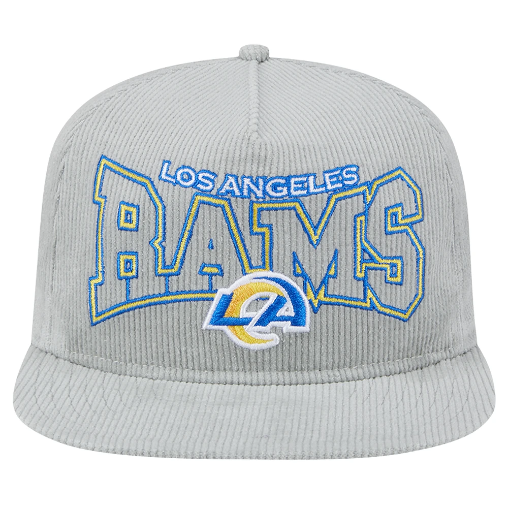 Men's New Era  Gray Los Angeles Rams Corduroy Golfer Adjustable Hat
