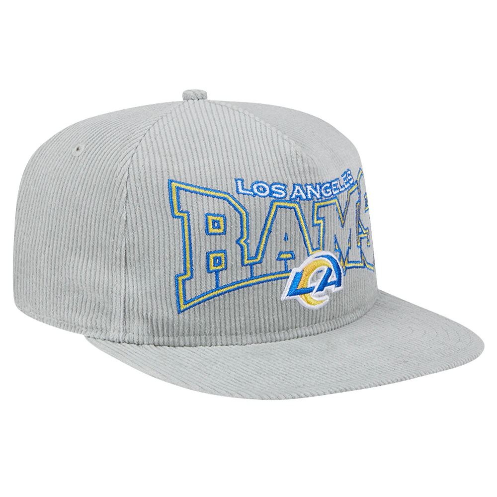 Men's New Era  Gray Los Angeles Rams Corduroy Golfer Adjustable Hat