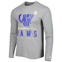 Men's New Era Heathered Gray Los Angeles Rams Combine Authentic Red Zone Long Sleeve T-Shirt